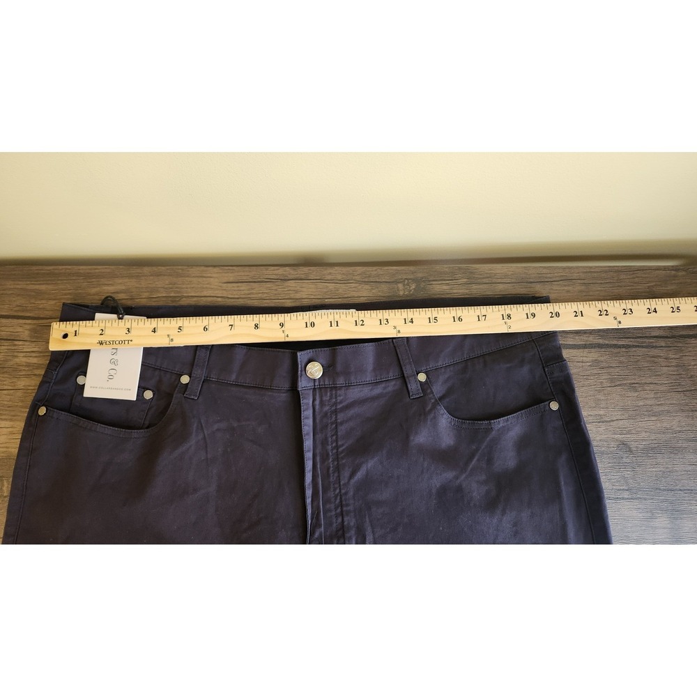 Collars & Co. Mens CEO 5‎ Pocket Chino Pants Dark Navy 40X32 Cotton Stretch NWT - Picture 9 of 10